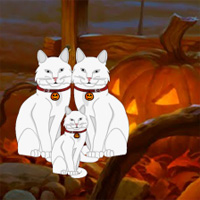 Free online html5 games - Halloween White Cat Escape game - WowEscape