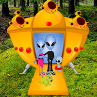 Free online html5 games - Rescue Alien Couple from Coniferous Forest game - WowEscape