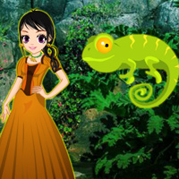 Free online html5 games - Rescue Girl from Chameleon Forest game - WowEscape