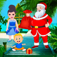 Free online html5 games - Santa Surprise at the Seashore game - WowEscape