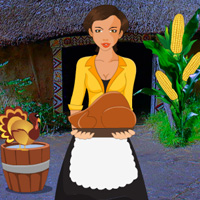 Free online html5 games - Thanksgiving Corn Village Girl Escape game - WowEscape