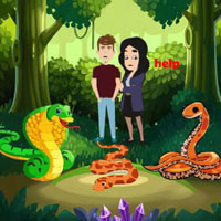 Free online html5 games - Couple Escape Dangerous Snake game - WowEscape 