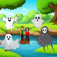 Free online html5 games - Couple Escaped Ghost Land game 