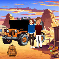 Free online html5 games - Desert Trapped Couple Escape game 