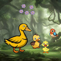 Free online html5 games - Duck Family Reach Pond game 