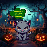 Free online html5 games - Help Hungry Halloween Kitty game - WowEscape