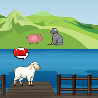 Free online html5 games - Sheep Trapped The River game - WowEscape