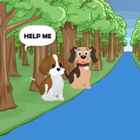 Free online html5 games - Wounded Dog Meet Girlfriend game - WowEscape 