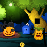 Free online html5 games - MirchiGames Find Spooky Treasure Pumpkin House game 
