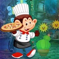 Free online html5 games - Games4King Monkey Pizza Chef Escape game 